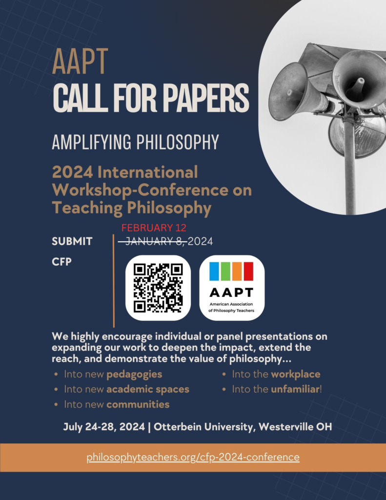 A call for papers poster for the 2024 AAPT workshop-conference